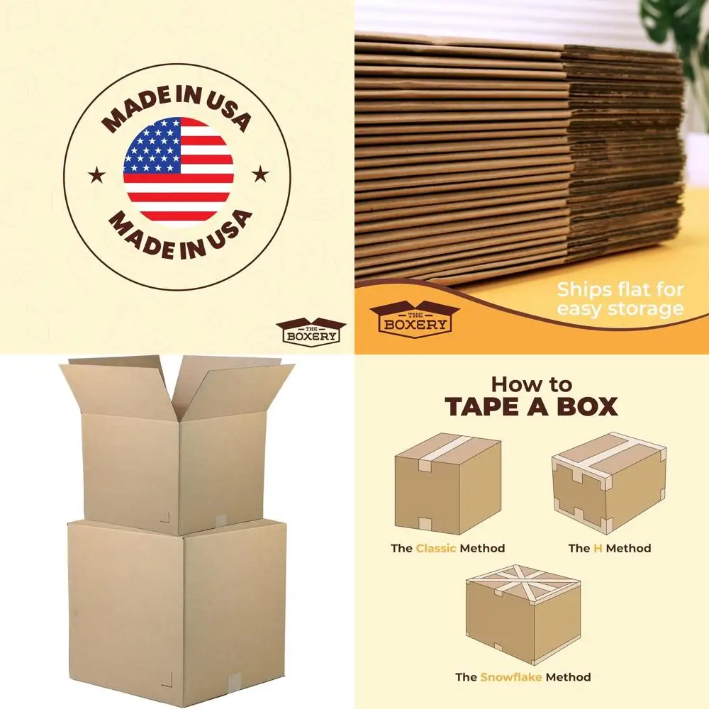 

Brown Corrugated Cardboard Boxes - 18x16x10 Inches, 25-Pack, Durable, Eco-Friendly, Recyclable, Made in USA for Shipping, Packin