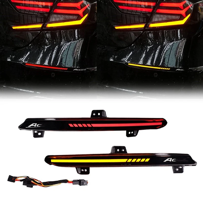 

A85E-дымчатая линза, светодиодный отражатель заднего бампера, задние фонари, указатель поворота, стоп-сигнал, противотуманные фары для Honda Accord 10th 2018-2022