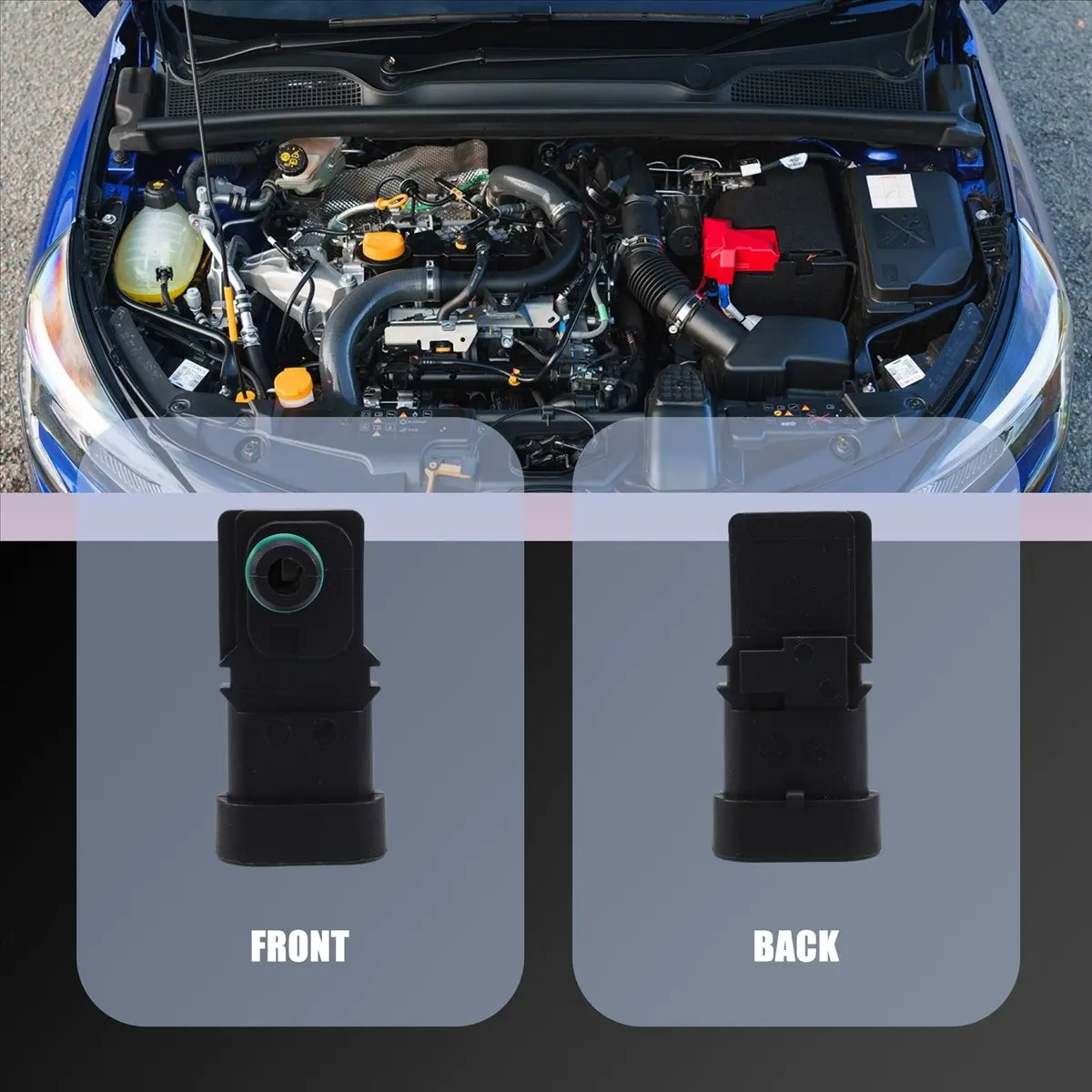 #40C Automobile MAP Intake Pressure ,8200121800 8200105165 7700101762 MAP Sensor for Renault Clio Espace (black)