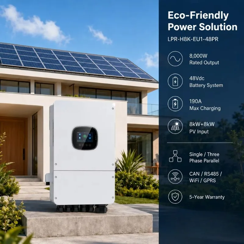 Levin Power 8kW 48V Hybrid Solar Inverter 190A Charger Dual  WiFi APP IP65 ESS Residential Energy Storage