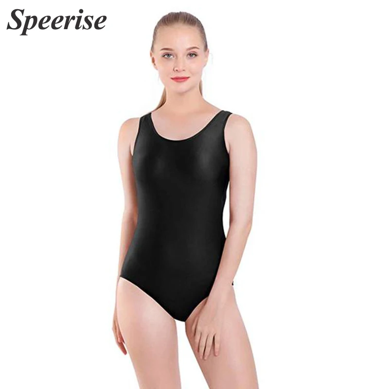 Speerise Adult Ballet Leotard Costumes Scoop Neck Spandex Dance Clothes Women Bodysuit Sleeveless Tank Top Nylon Yoga Dancewear