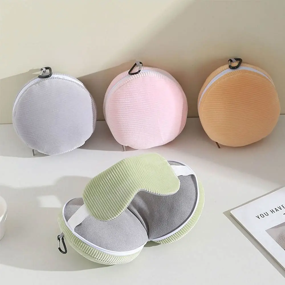

Foldable 2 in 1 Eye Mask Pillow with Storage Hook Elastic Band Travel Folding Pillow Soft Neck Support Neck Headrest Living Room