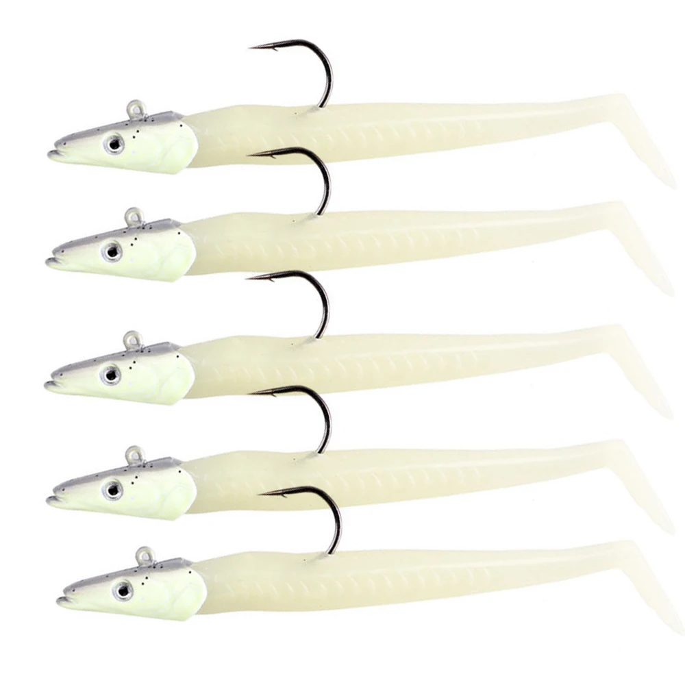 Weicher Angelköder mit Bleikopf 10cm 19g 11cm Seebarsch-Angelköder Künstlicher Silikonköder T-Tail Swimbait für Hecht und Zander