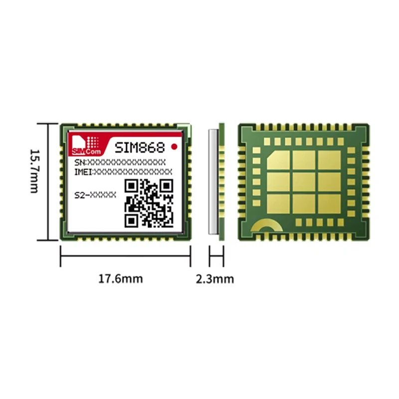 New Original SIMCOM SIM868E Small Size Quad-band GSM/GPRS GNSS Module BLE4.0 GPS BDS GLONASS Receiver 850/9001800/1900MHz