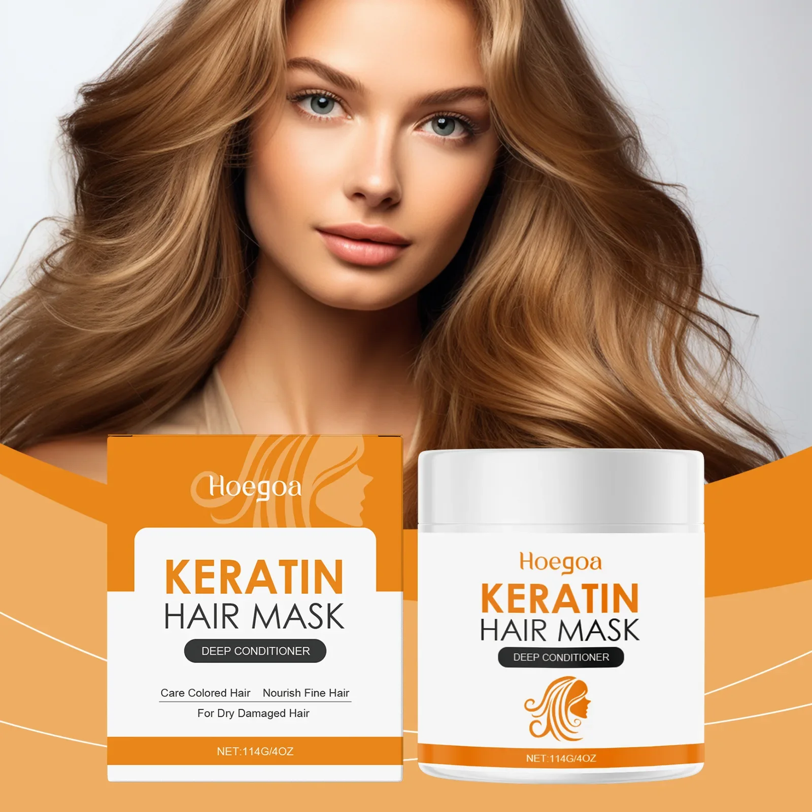 

1PCS HOEGOA Hair Mask Nourishes Damaged Hair, Smooth Hair, Natural Gloss, Fluffy Hair Care Film Hair Mask