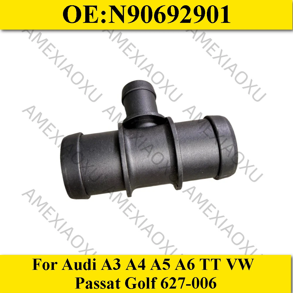 N90692901 Aluminum Engine Radiator Coolant Hose Connector Heater Outlet Pipe fit for Audi A3 A4 A5 A6 TT VW Passat Golf 627-006