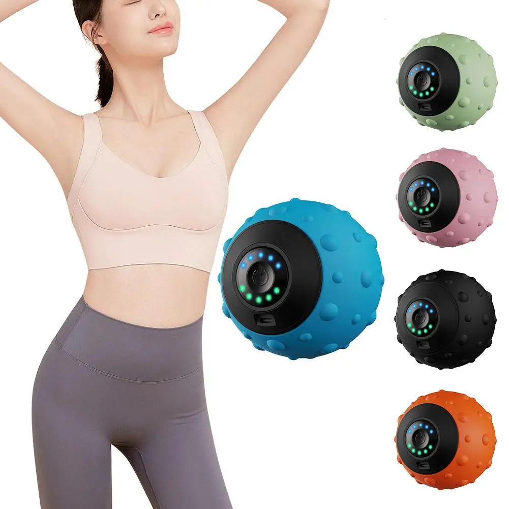 Electric Massage Ball Health Care Fascia Ball Muscle Fitness Vibrating Relaxation Exercise Yoga Massager Fitness Yoga Boay A1K1