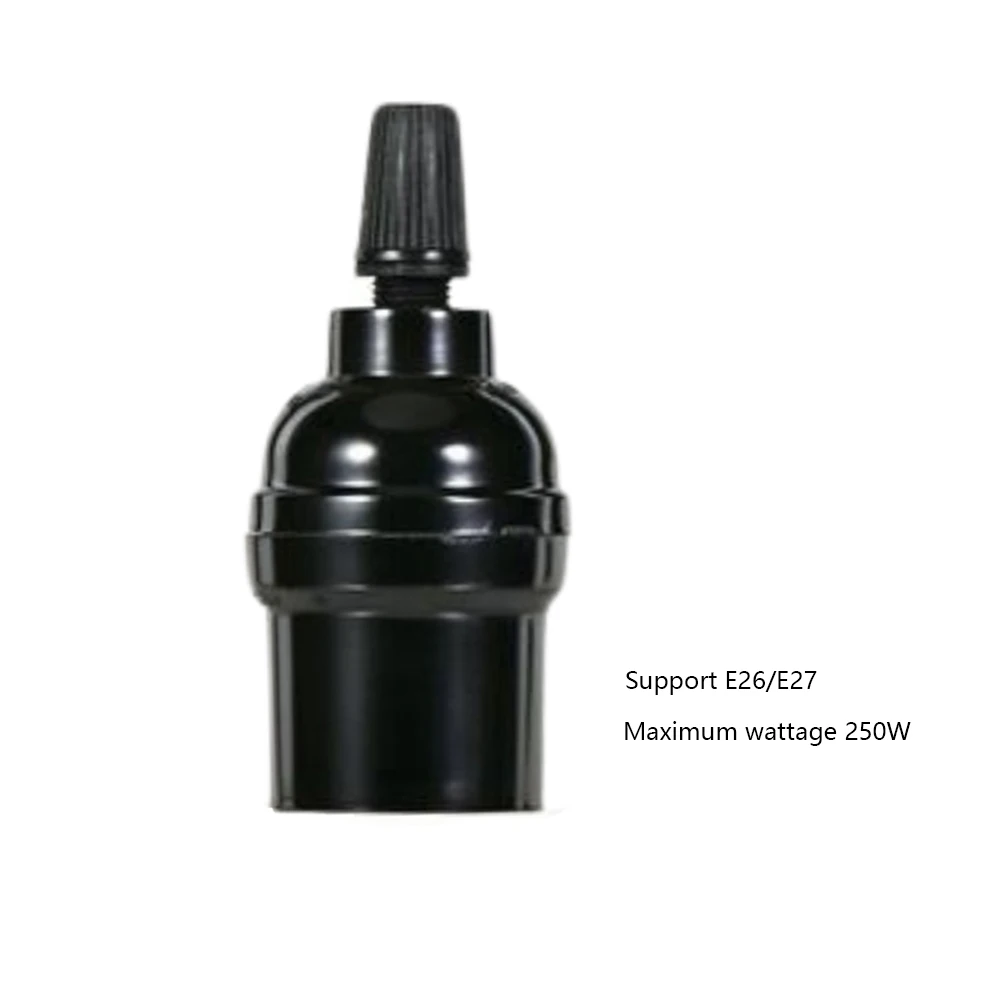 E26 E27 fitting 8-pack zwarte retro vintage Edison lamphouder, hoge temperatuur kunststof inschroefbare lampvoet, 250W hoge wattage voor thuis/C