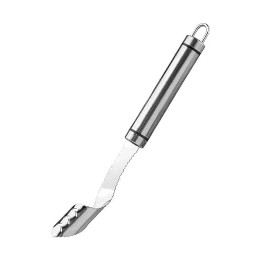 

2 in 1 Stainless Steel Jalapeno Pepper Corer Tool with Handle for Kitchen Use Efficient Pepper Corer and Deseeder with Serrated