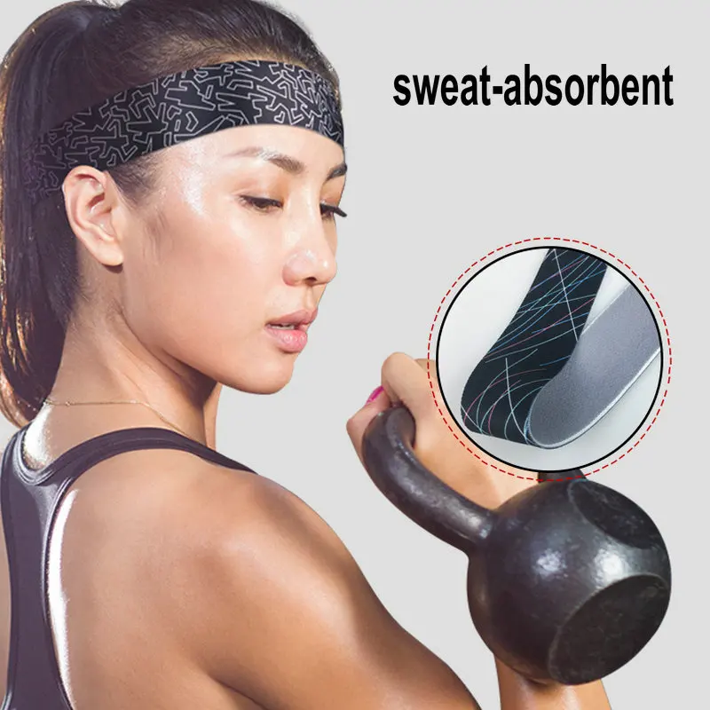 New Women Men Headband Sports Yoga Fitness Stretch Sweatband Hair Band Elasticity Headwear Absorb Sweat Breathable Material