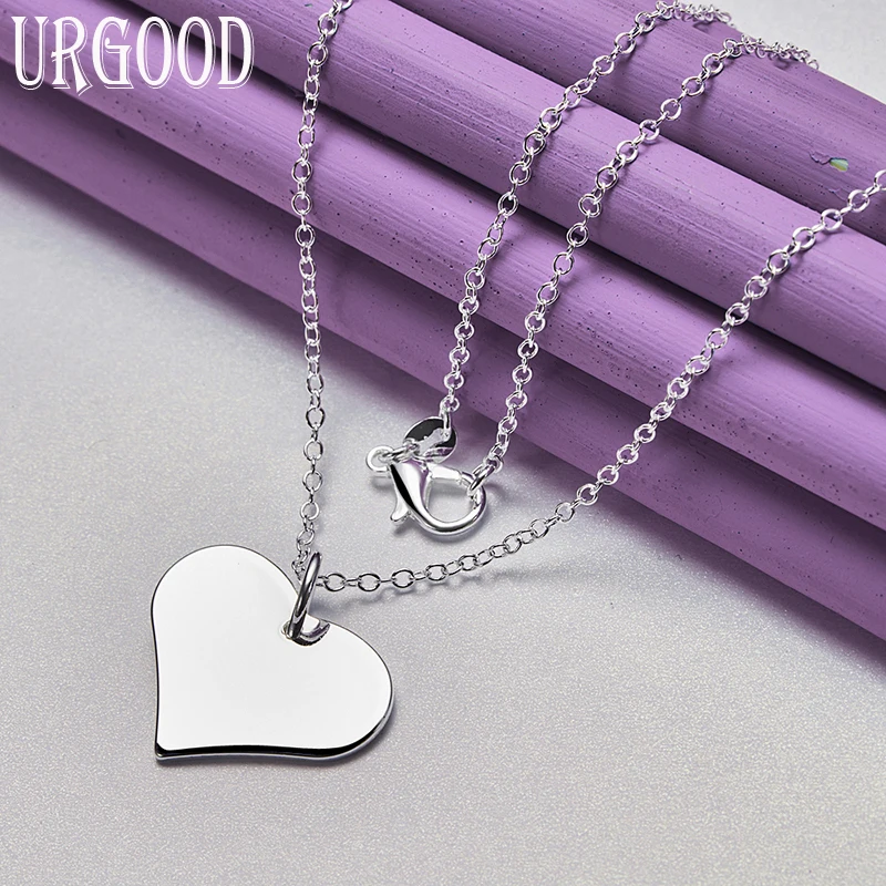 925 Sterling Silver Advanced Exquisite Heart Shape Pendant Necklace 16-30 Inch Chain For Women Party Engagement Fashion Jewelry