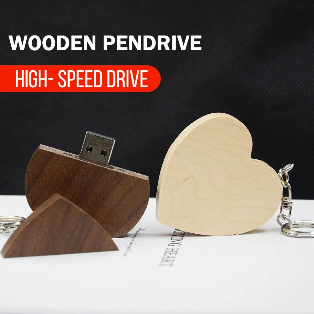 

USB 3.0 деревянное сердце USB флэш-накопитель деревянный флэш-накопитель 8 ГБ 16 ГБ 32 ГБ 64 ГБ 128 ГБ бесплатная цепочка для фотосъемки свадебный подарок