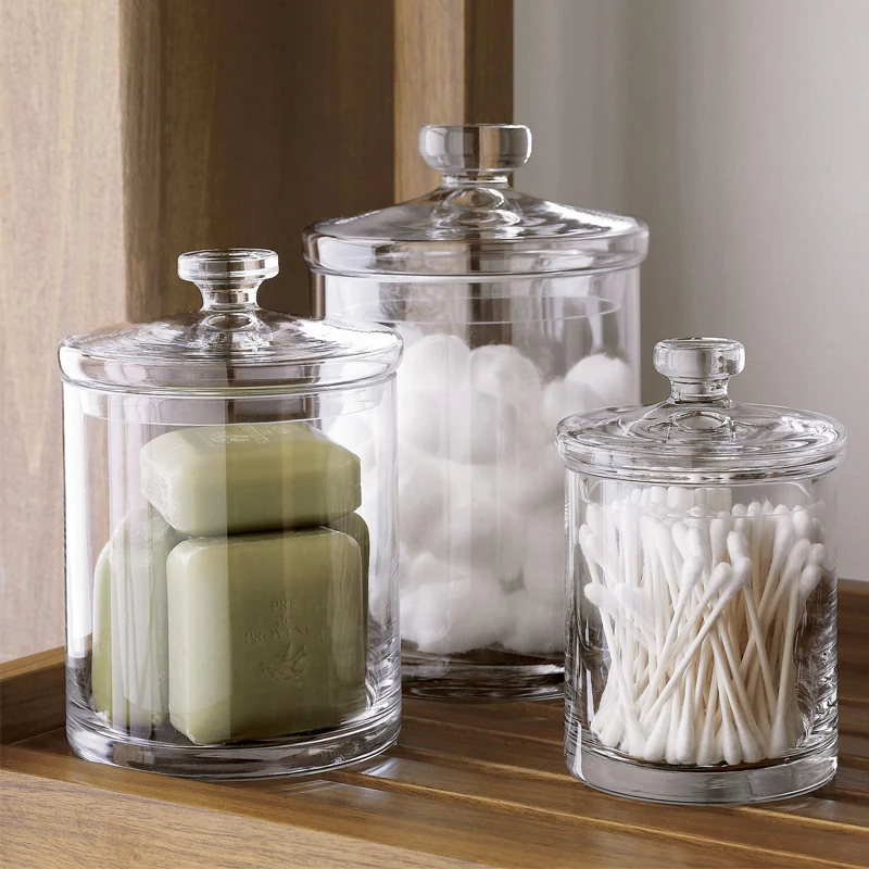 Storage Decoration Transparent Glass Jar Kitchen and Bathroom Model Room Home Container