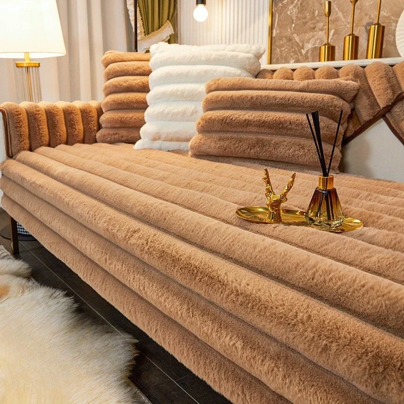 1PC Winter Thickened Sofa Cover Sofa Cushion New Plush Seat Cushion Home Textile Products Household Goods