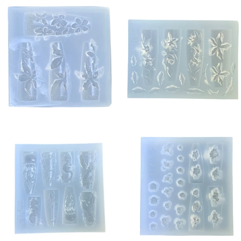 Flower Art Moulds Silicone Template Designing Tool Sea Series Silicone Handmade Moulds for Manicure Creation