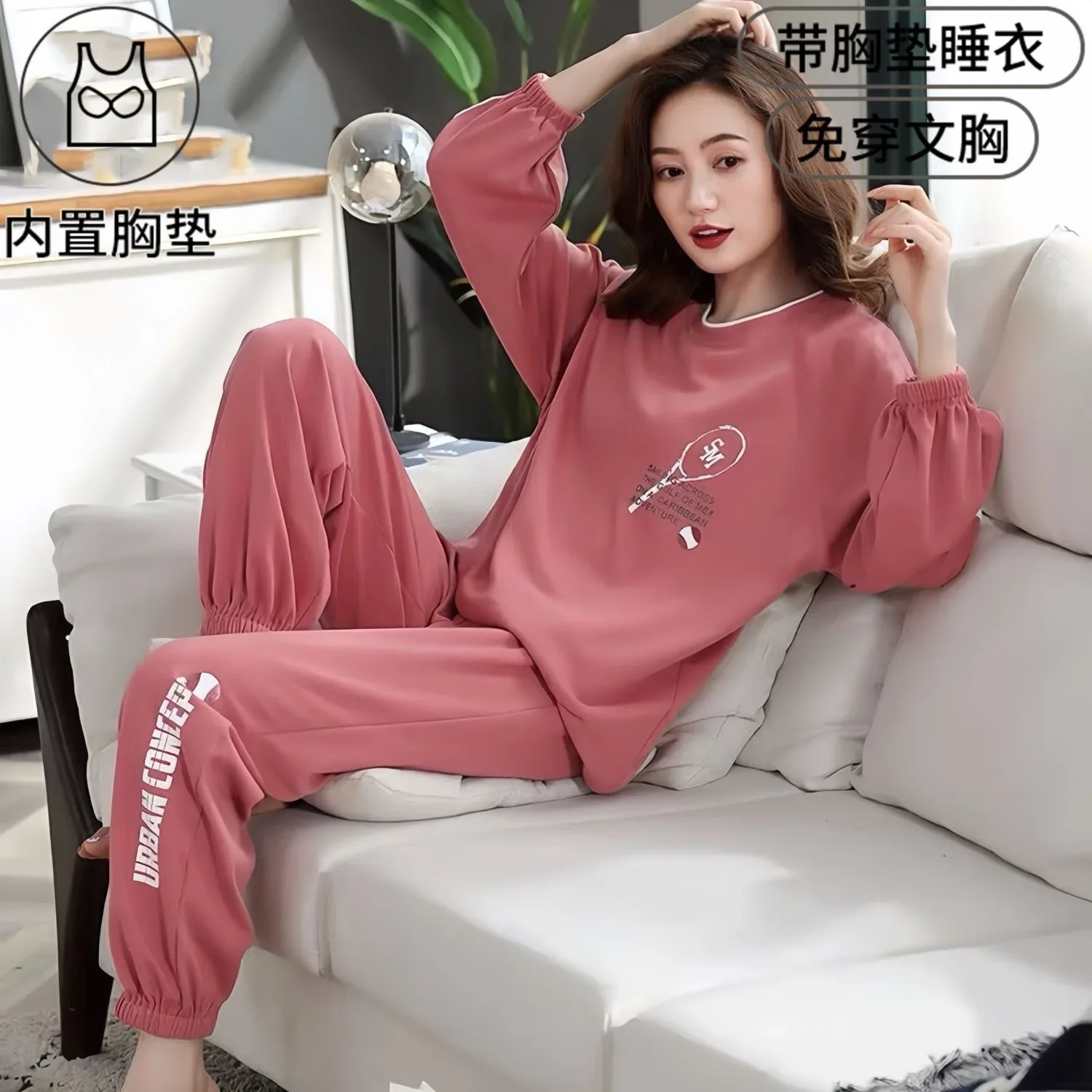 Spring Autumn Womens Cartoon Pajama Sets Sleepwear Print Nightwear PJ Homewear Women\'s Simple Casual Suits Big Size 2XL 3XL