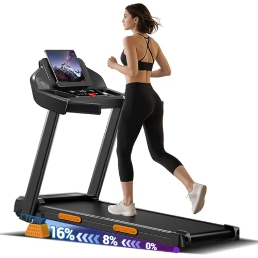 16% Incline Treadmills for Home with 3 LED Displays
