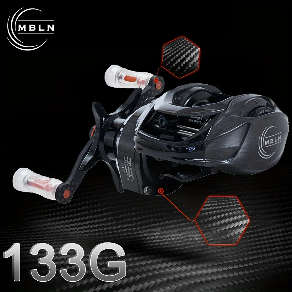 mbln-ベイトキャスティングフィッシングリール、133g-超軽量フィッシングリール、オールカーボンファイバールアーフィッシングリール、10-1-ベアリングフィッシングラインリール