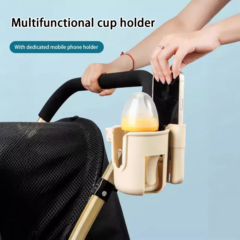 

2-In-1 Cup Holder Phone Holder Portable Baby Bottle Holder Holder Electric Bike Beverage Phone Holder Hook Anti-Slip Design