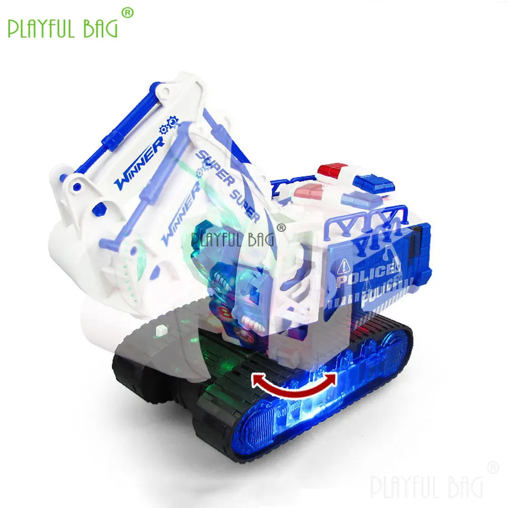 Electric Excavator Toy Sound Light Universal Auto Stunt 360 ° Rotation Transforming Digger Robot Model Funny Kids Gifts VG232