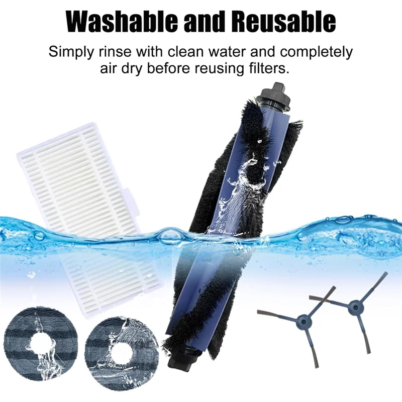 

T99C-14PCS Main Brush Filter Mop Cloth And Dust Bag Set For Eufy Omni C20 Robotic Vacuum Cleaner Replacement Parts