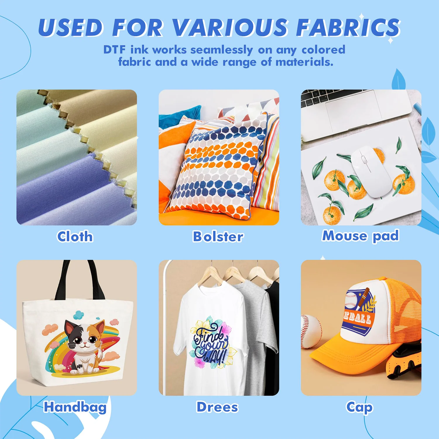 

500ML DTF Ink for L1800 R1390 I3200 XP600 XP-15000 TX800 L800 ET-8550 Heat Transfer Ink Refill for All DTF Printers for DTF Film