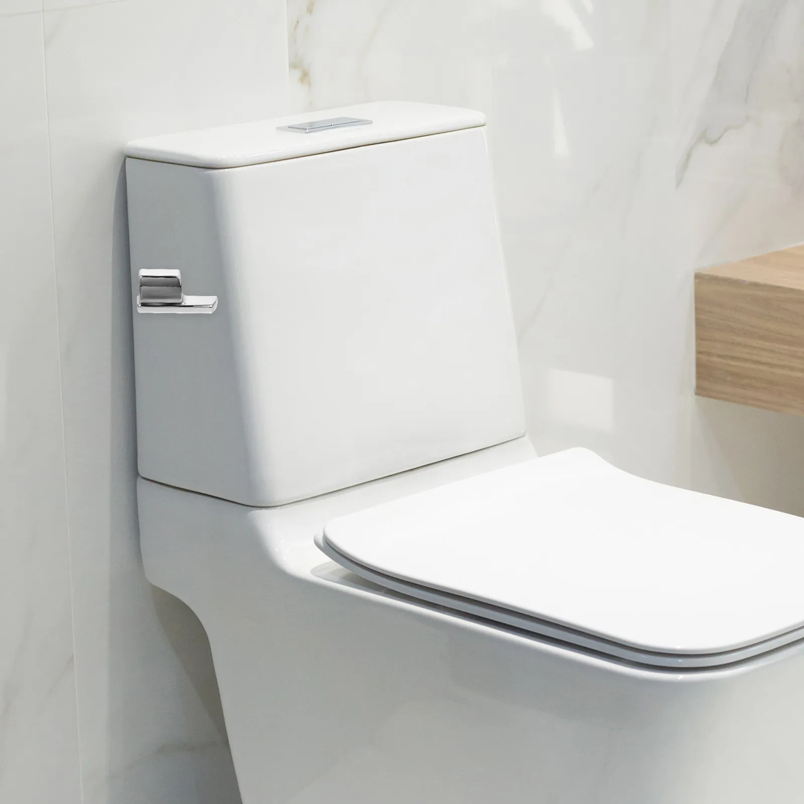 Universal Toilet Flush Handle Lever Zinc Alloy Copper Build Classic Finish Simple Design Fits Most Tanks Home Office Hotel Use
