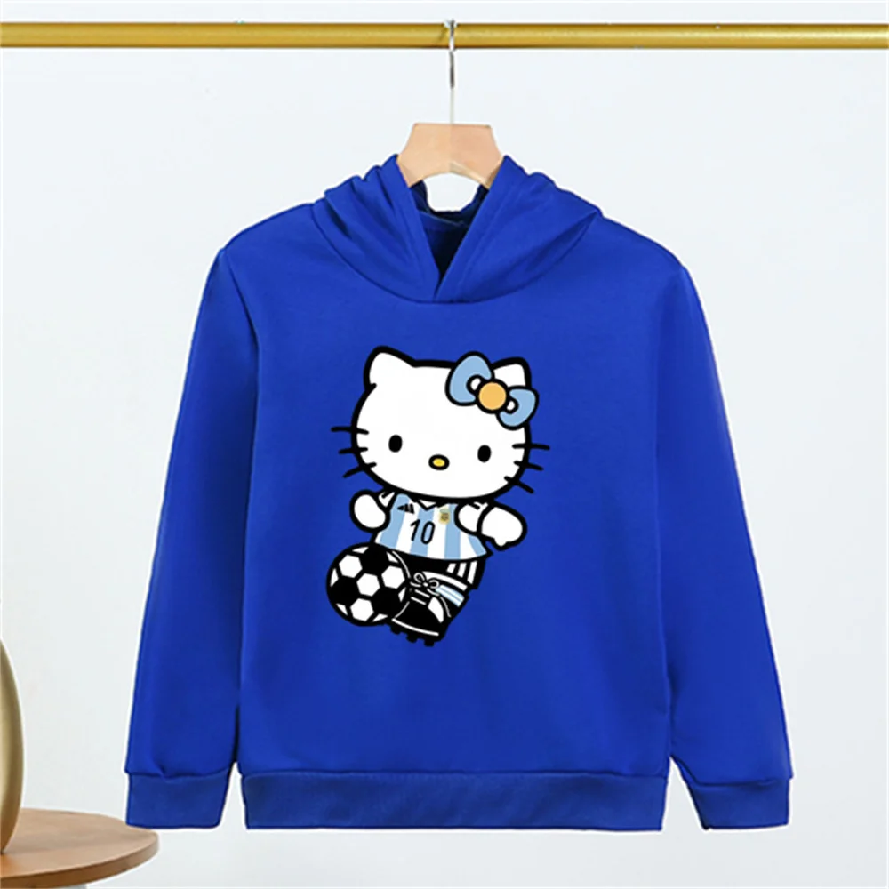 New in Cute Hoodie Hello Kitty Children's Cute Sanrio Children Sweatshirt Manga Clothes Kid Girl Boy Top Hoody Anime