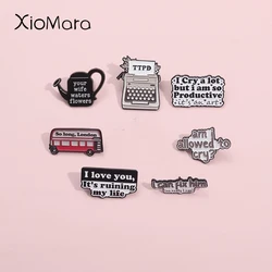 Am Allowed To Cry So Long London Enamel Pins Concert Lyrics Script Your Wife Waters Flowers Brooches Lapel Badges Jewelry