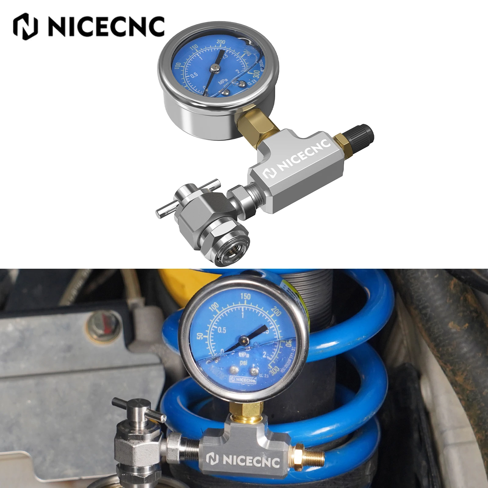 

300PSI Nitrogen Filling Tool Kit Fit For Schrader Valve Shock ATV UTV For Yamaha Raptor 700 Polaris RZR CanAm KTM Honda Suzuki