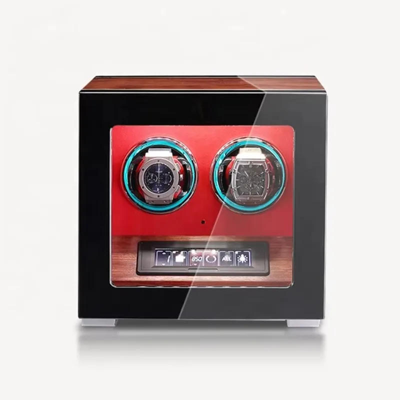 Luxury Mechanical Automatic Watch Winder 2/4/6/9/12 Watches Storage Box Wooden Vertical Home Watch Parts LED Display