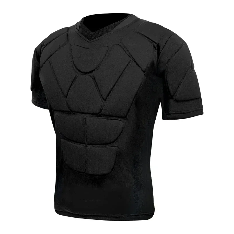 high-quality-men-﻿versatile-padded-short-sleeve-shirt-impact-protection-training-top-for-paintball-soccer-ice-hockey-goalie