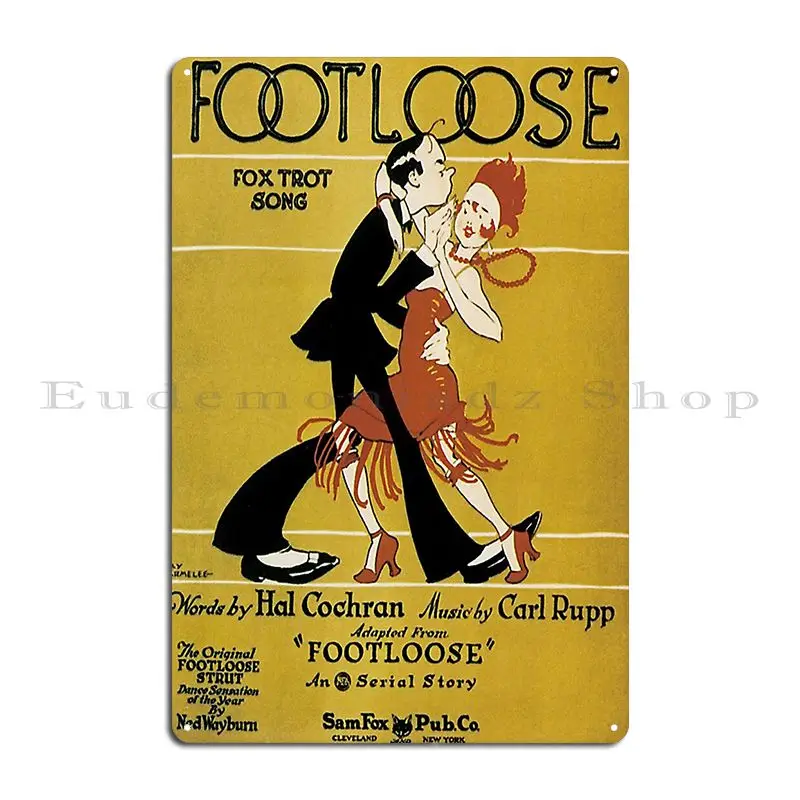 Vintage Music Songbook Cover Footloose Sheet Music 1920 Metal Signs Wall Mural Plates Kitchen Print Pub Plates Tin Sign Poster