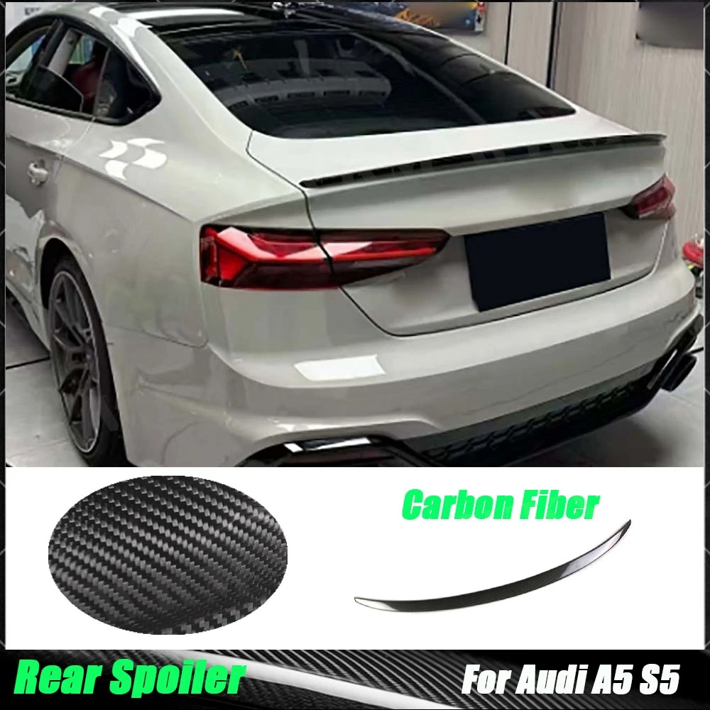 

Carbon Fiber Rear Bumper Lip Spoiler Wings For Audi A5 S5 Spoiler Trim Sticker 2017 2018 2019 Auto Car Styling Decoration 4 Door