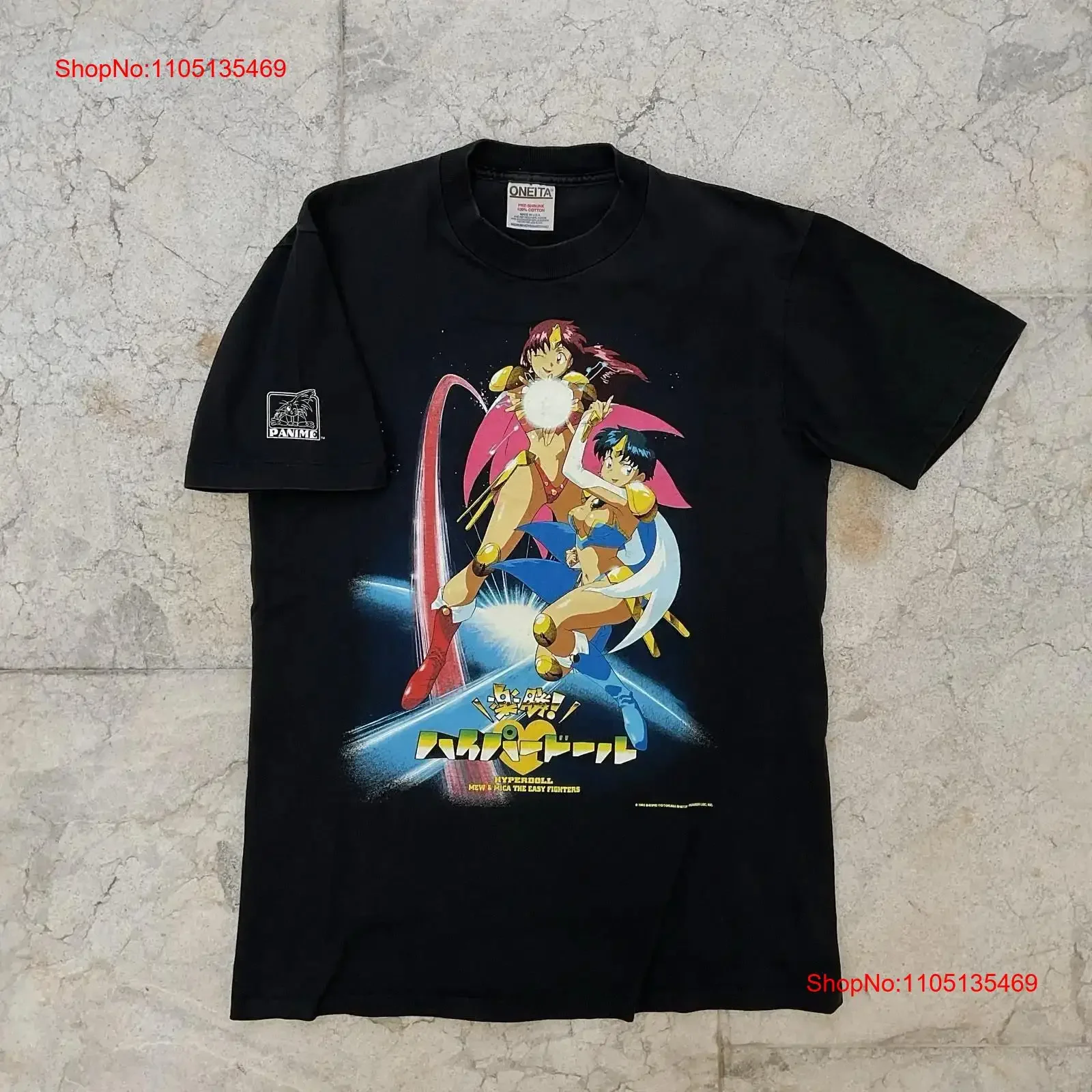 Vintage 1995 Hyperdoll Mew Mica The Easy Fighters Panime Anime Promo T Shirt vintage Washed Stylish Slightly Versatile Unisex