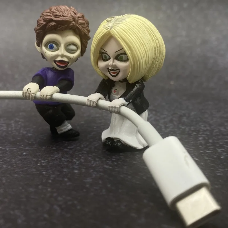 Original MIni Chucky Anime Cartoon Horror Bride Figure Keychain Pendant Collect Movie Film Model Toy Halloween Gift for Adult