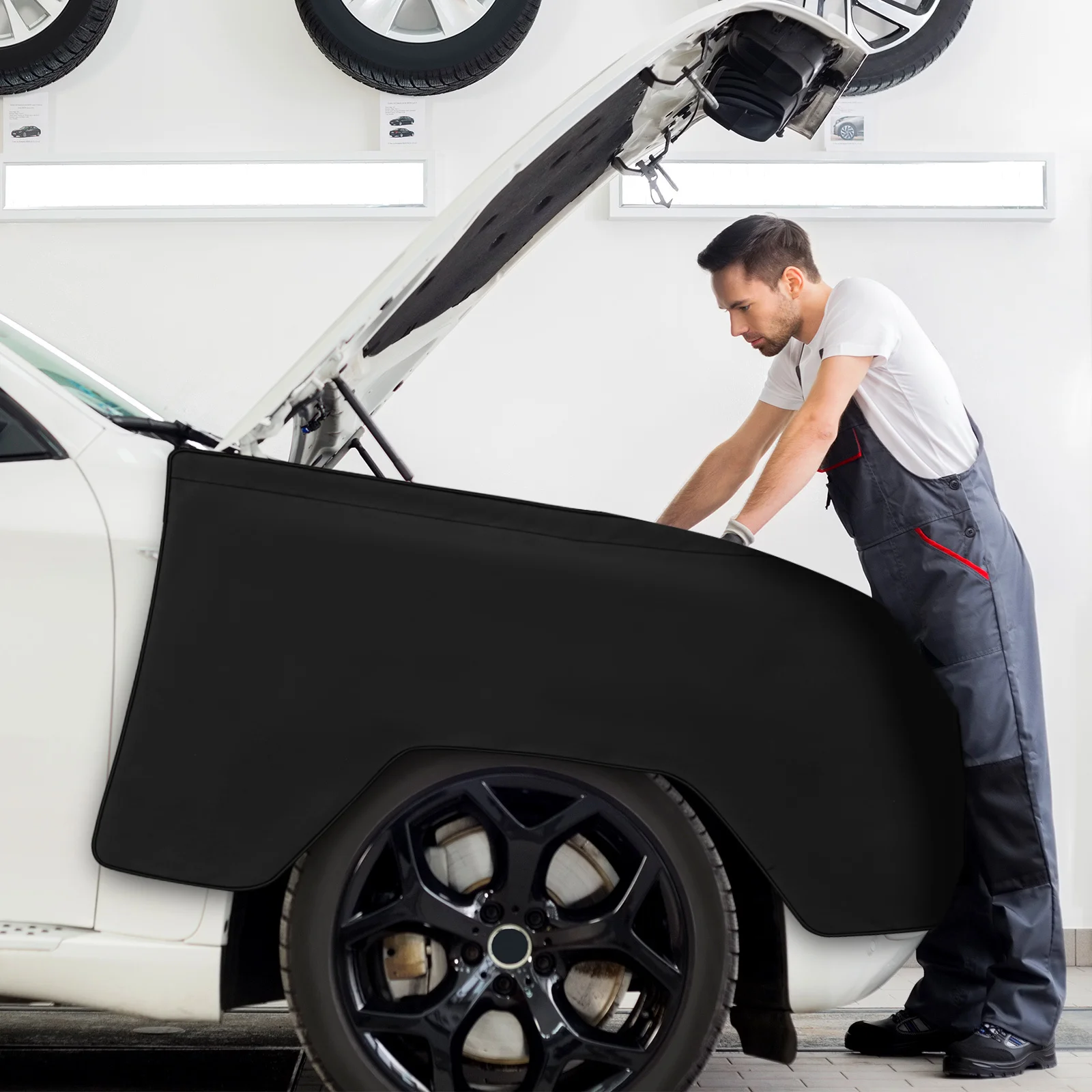 

1 set 1 Set Car Cover Pu Protector Pad For Scratches Rain Debris Fit Trucks Suvs Automotive Repair Work Mat Accessory