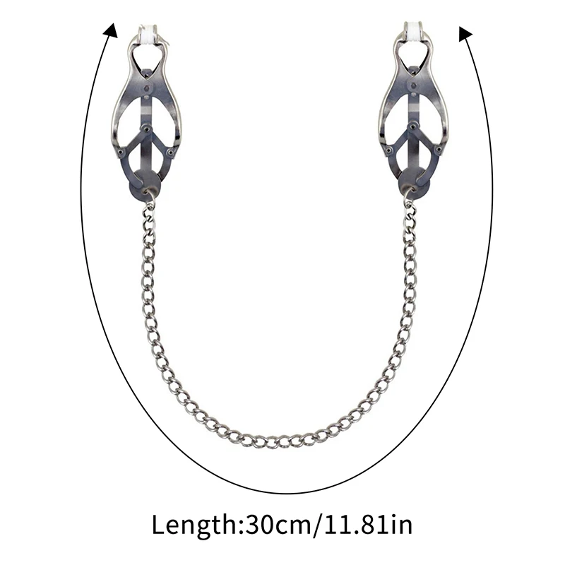 للنساء والزوجين فراشة معدنية مستديرة الرأس مع سلسلة الحلمة كليب تحفيز الحلمة كليب BDSM الكبار يمزح الجنس لعب اللعب