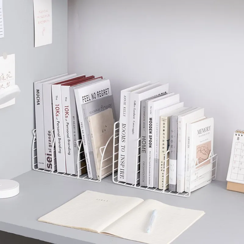 Estantería de escritorio Simple para dormitorio de estudiantes, estantería pequeña de hierro, estante de almacenamiento para el hogar, soporte para