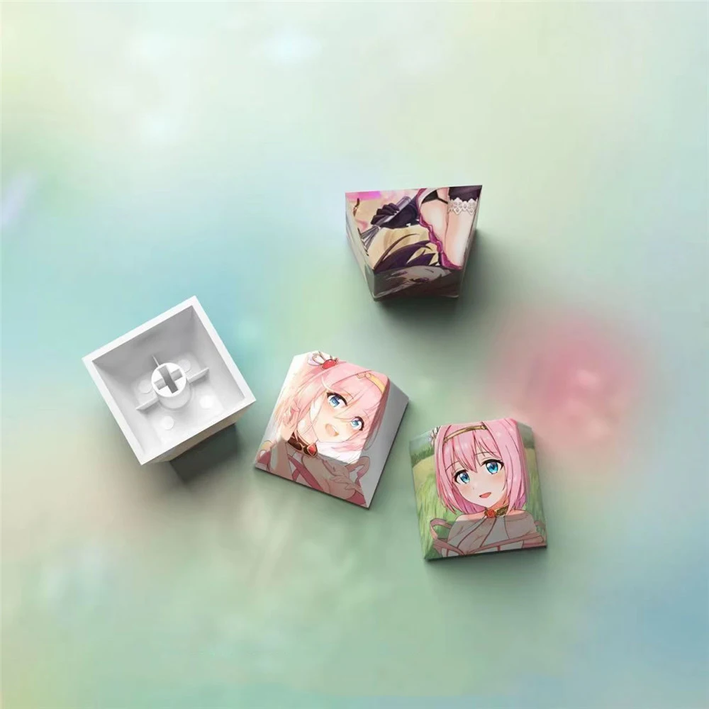 Japanese Game Princess Connect Keycaps DIY Personality Keyboard Caps Cherry Profile Custom Anime Keycaps for Mechanical Keyboard