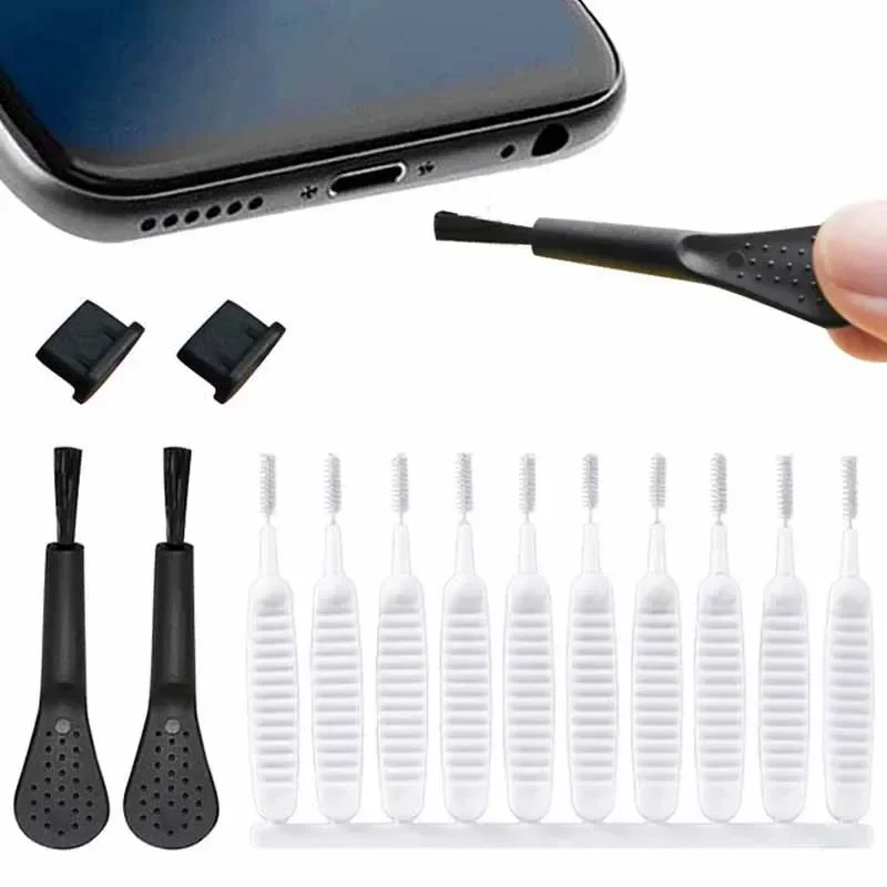 10/50/70Pcs Dust Cleaning Tools Mobile Phone Charging Port Dust Plug Universal Shower Head Cleaning Brush Computer Tool Kit