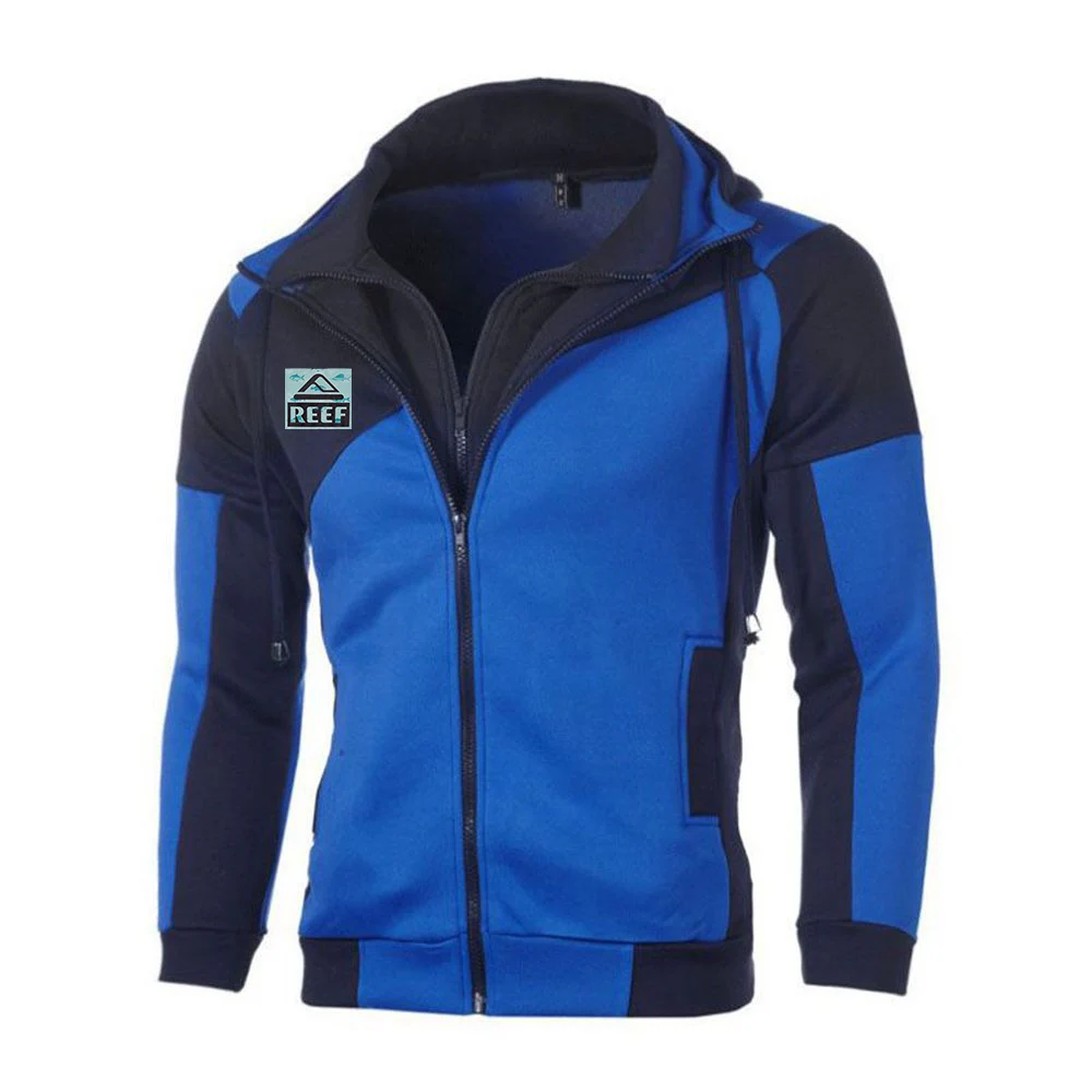 

2025 Spring Autumn Loose Comfortable High Quality Versatile Jacket Coats Men Reef Print Popular Splicing Fake Two Pieces Hoodies