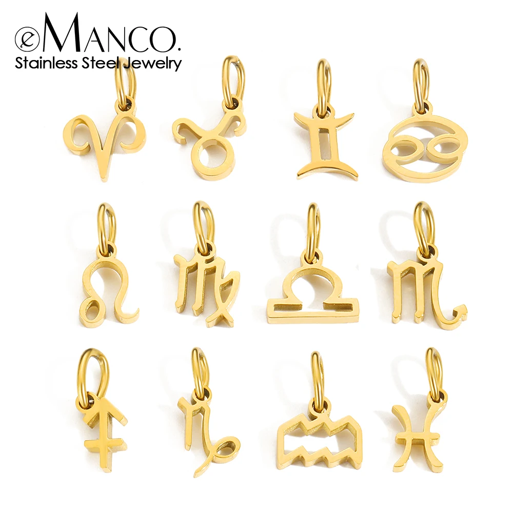 eManco 12 Zodiac Signs Pendant Accessories Minimalist Stainless Steel Necklaces Stylish Birthday Gift Wholesale Factory Outlet