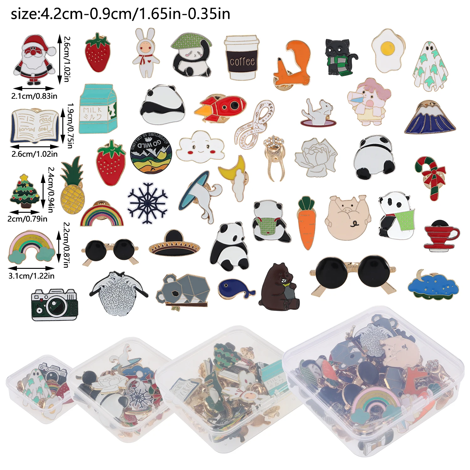 50pcs Cute Random Badges Personalized Badge Fashion Pins Jewelry For Cartoon Clothes Bag Metal PinsSet Brooches Friends BestGift