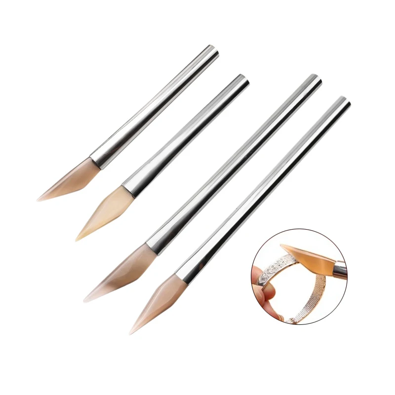 Agate Polishing Burnisher Knife Edge with Stainless Steel Handle for Ring Bangle Buffing Jewelry Tools