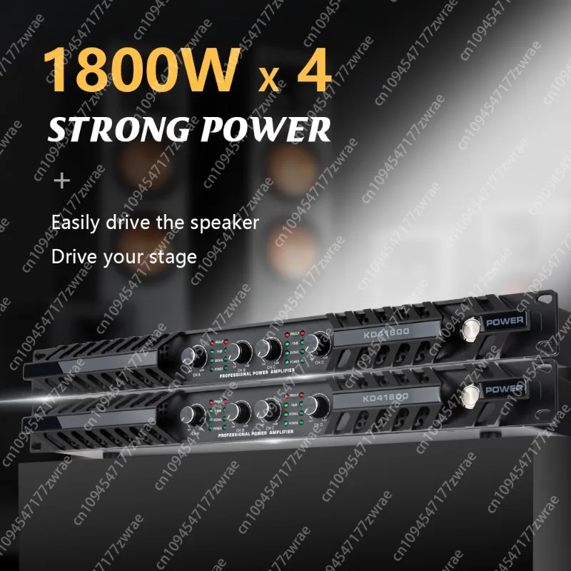 Portable Digital Amplifier 4-Channel Home Karaoke Stage Audio Amplifier Professional Audio Equipment Amplifier Speakers