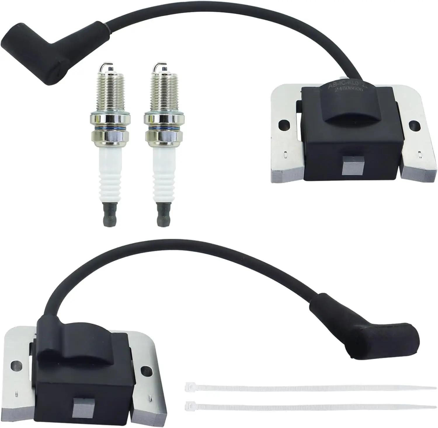 2 peças de bobina de ignição 24-584-45-S, substitui a Kohler 24-584-01-S para CH20S CV18 SV710 SV830 MIU11542 M132370 com vela de ignição