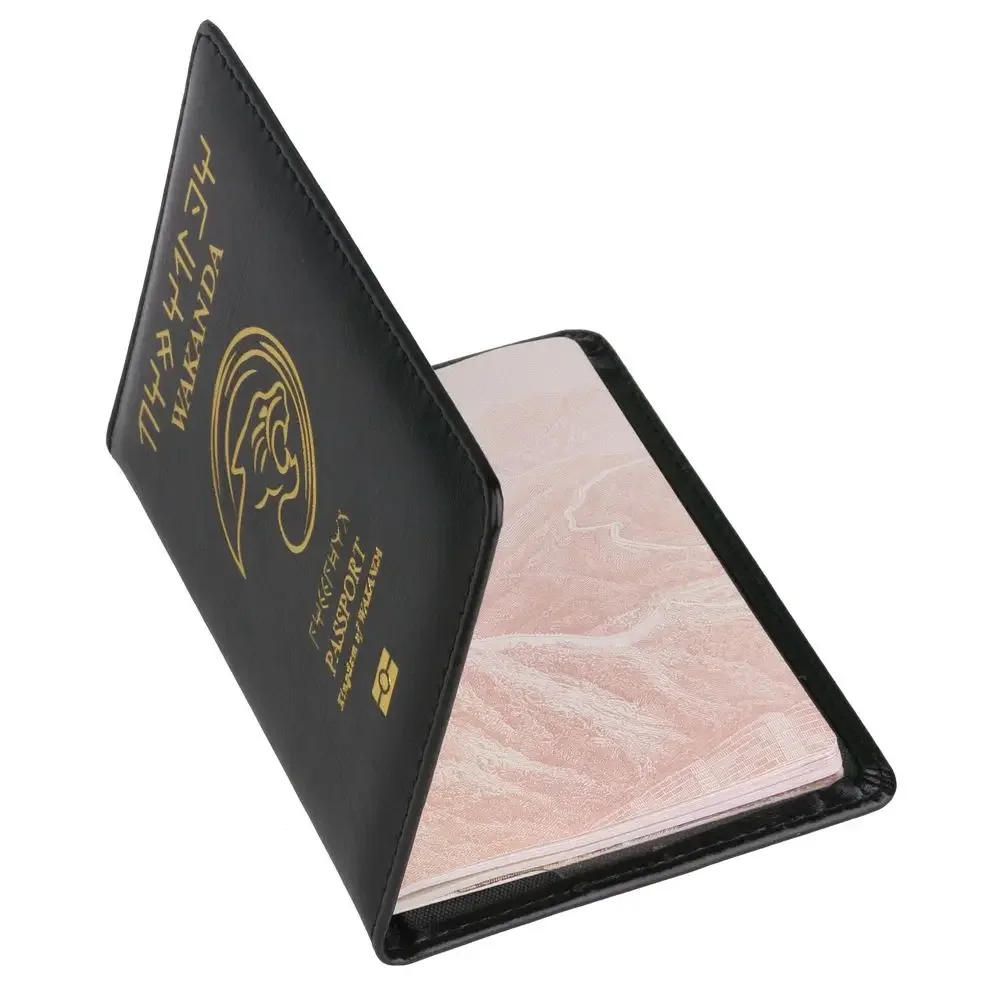 남녀공용 하이 퀄리티 블랙 팬서 여권 커버, 부드러운 가죽 여권 지갑, ID 케이스, 은행 카드 가방, 여권 거치대
