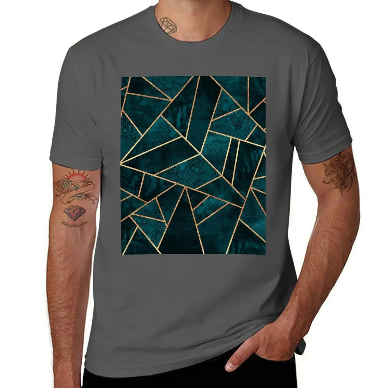 Deep Teal Stone T-Shirt Big and Tall Short Sleeve Tee
