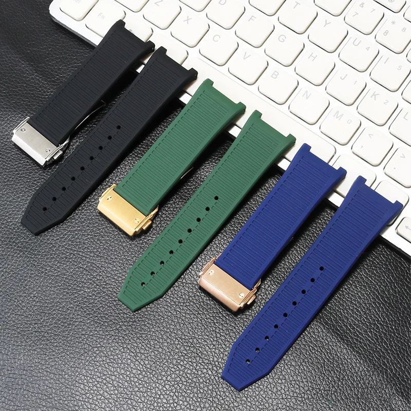 Silicone Watch Strap Substitute For Three Eye F80/F-80 Series Concave Interface Rubber Watchband 26mm